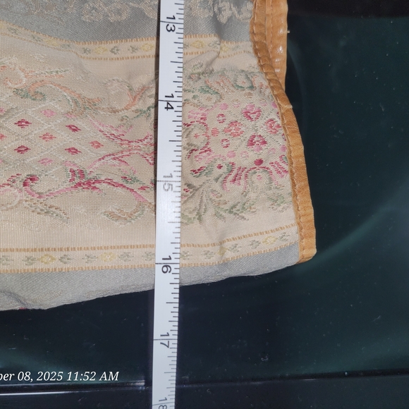 J.Jill Elegant Leather-Trimmed Tapestry Y2K Tote Bag - Picture 10 of 13